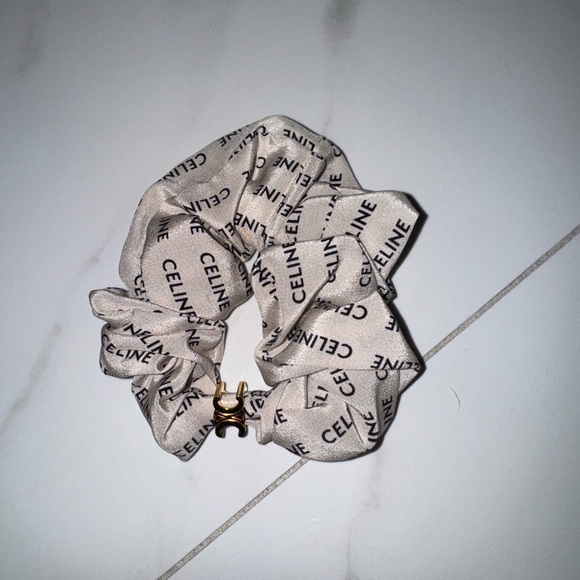 Celine Beige Logo Scrunchie - Picture 2 of 7